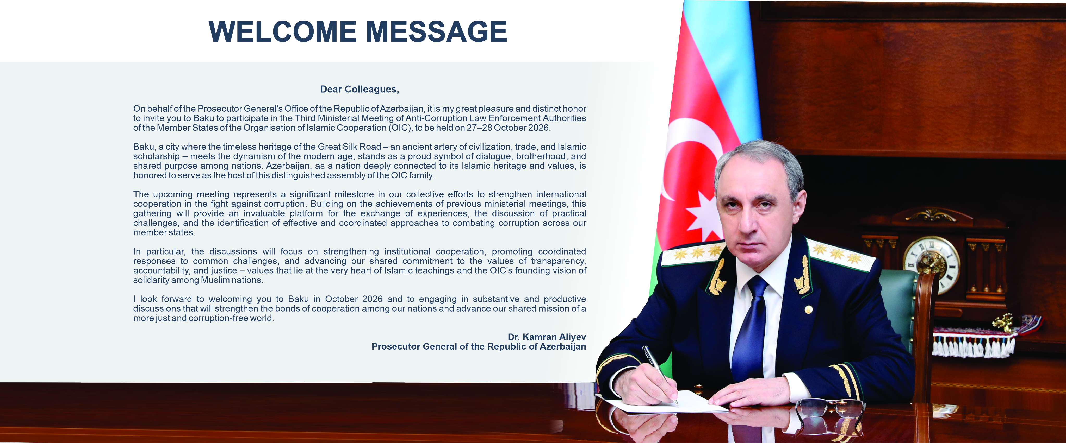 Prosecutor General Welcome Message